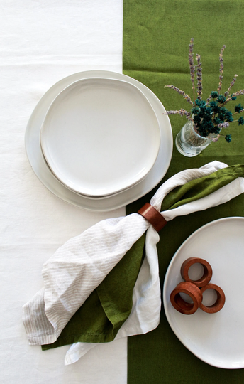 Linen Table Runner, Forest Green, Christmas Gift, Linens, Coffee Wedding Housewarming Decor