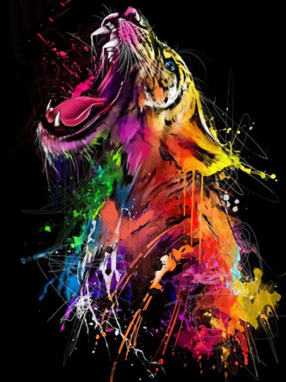 Tiger Cry Diy 5D Diamond Painting Kit Full Square & Round Drill