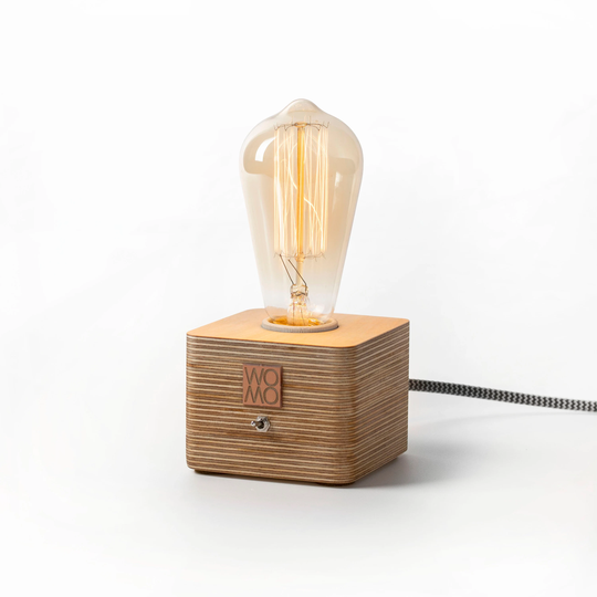 Rustic Wooden Table Lamp, Modern Design Bedside Nightlight