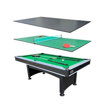 Rack Scorpius 7-Foot Multi Game Billiard/Pool With Table Tennis (Green Felt With Black Body)