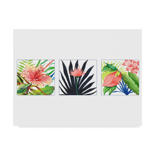 Green Girl Canvas 'Tropical Floral' Canvas Art - Multi-color