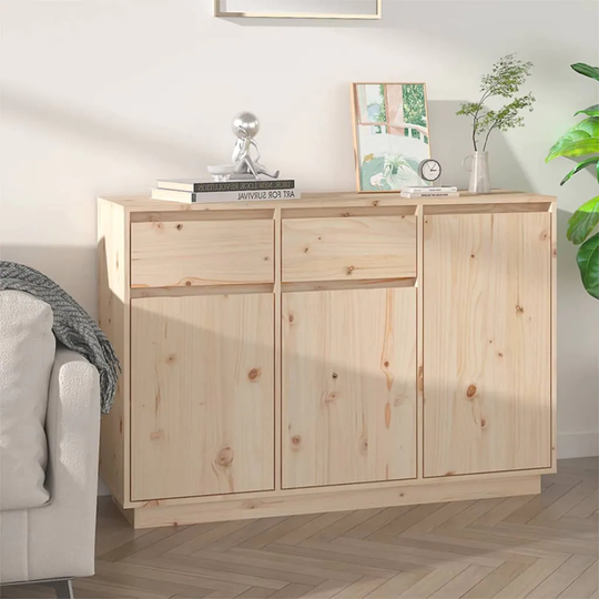 vidaXL Sideboard 43.3"x13.4"x29.5" Solid Wood Pine