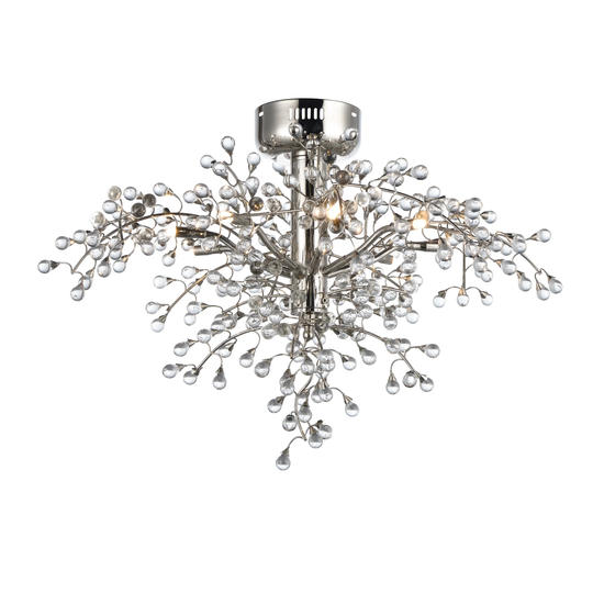 Cluster 28.5" Wide Steel Semi Flush Mount Ceiling Light - Polished Nickel