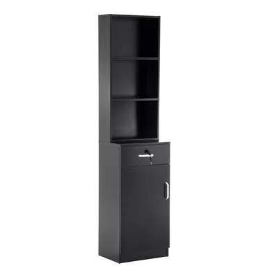 Locking Wall Mount Barber Station Hair Styling Drawer Storage