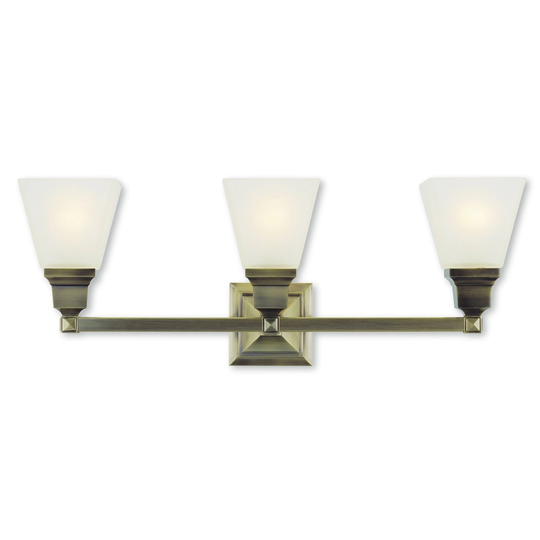 Livex Lighting Mission Antique Brass 3-light Bath Light