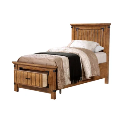Hao Twin Solid Wood Low Profile Storage Platform Bed