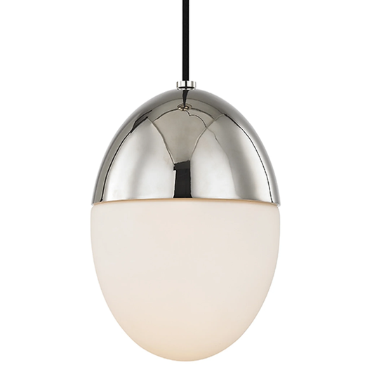 Mitzi by Hudson Valley Orion 1-light Polished Nickel Large Pendant, Opal Matte Glass