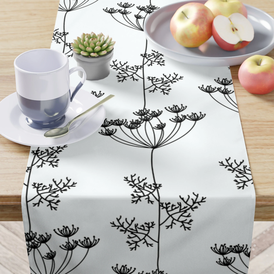 Minimalist Table Runner, Farm Mid Century, Black White Farmhouse Décor