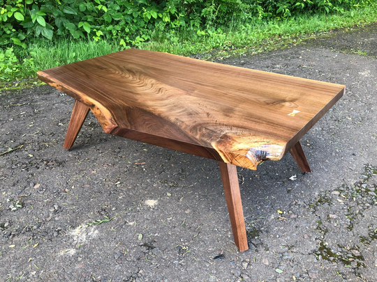 Live Edge Coffee Table, Mid Century Modern George Nakashima Style Danish Design Scandinavian