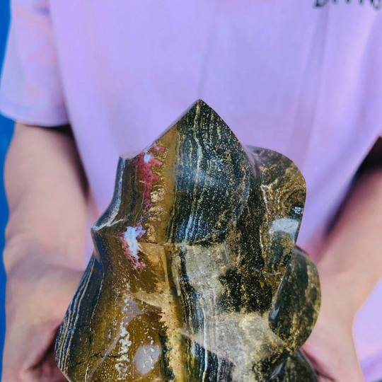3.6lb Free Form Specimen Of Colorful Marine Jasper Crystal Torch Flame