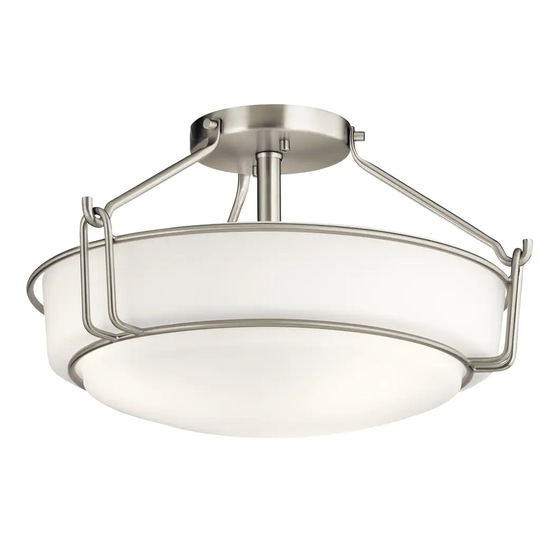 Kichler Lighting Alkire Collection 3-light Brushed Nickel Semi-Flush Mount - Brushed nickel