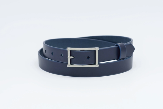 Blue Leather Belt, Navy Full Grain Thin Belt, Dress Womens Handmade Belt