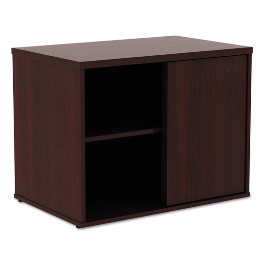 Alera Open Office Low Storage Cab Cred, 29 1/2 x 19 1/8 x 22 7/8, Mahogany - 29 1/2" x 19 1/8" x 22 7/8"