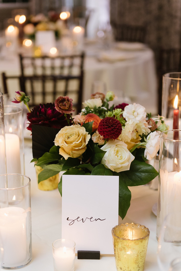 Elegant Textured Wedding Table Numbers
