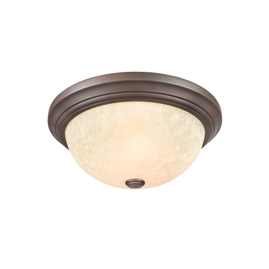Millennium Lighting Metal 3 Light Flush Mount Ceiling Fixture in Rubbed Bronze - N/A