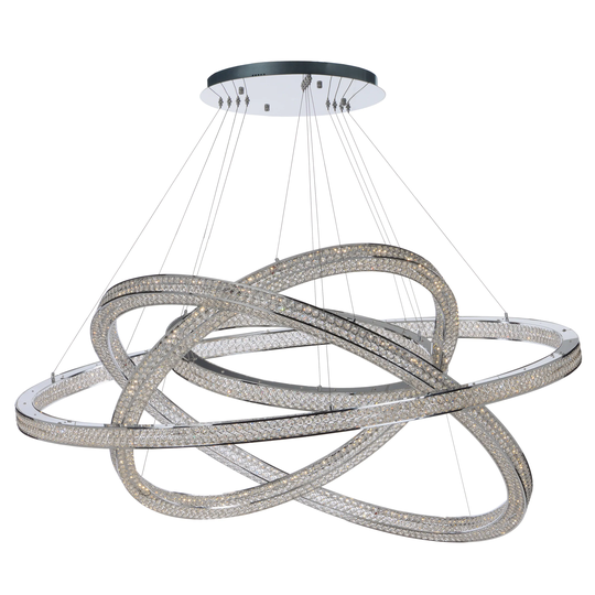 Eternity 14-light 60" Wide Steel Pendant - Polished chrome