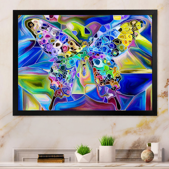 Designart 'Butterfly Colors Vortex' Modern Framed Art Print