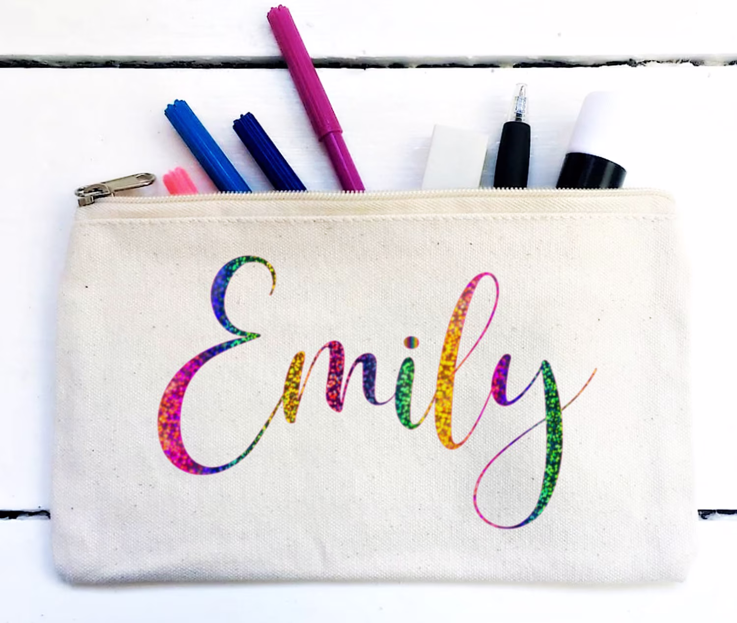 Personalised Pencil Case, Canvas Pouch, Name Bag, Gift For Child