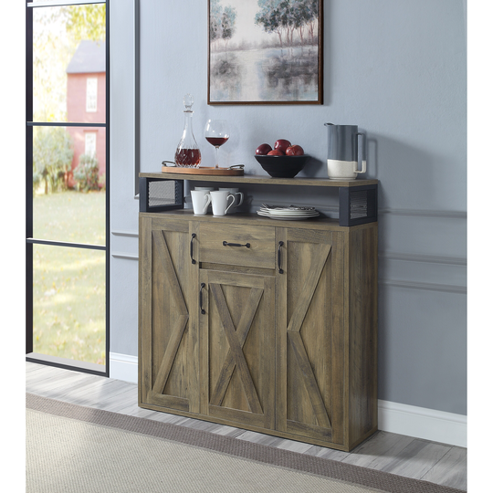 Modern Wood Buffet Sideboard with 3 doors and 1 drawers, Entryway Serving Storage Cabinet Doors, Dining Room Console