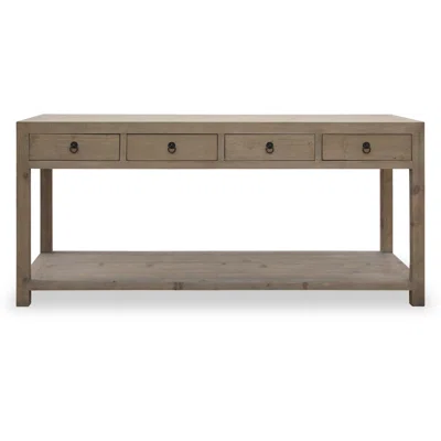 Alarise 75" Wide 4 Drawer Pine Wood Sideboard