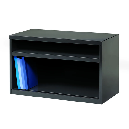 Hirsh 36" Wide Office Credenza, Open Cabinet with Shelf, Charcoal