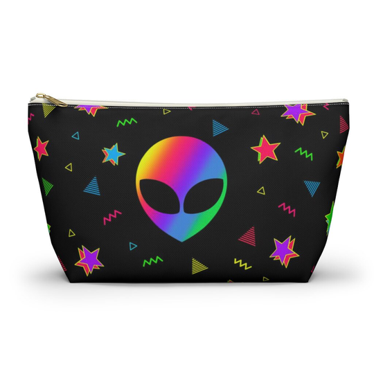 Vaporwave Alien Pouch, Cosmetic Bag, Pencil Case