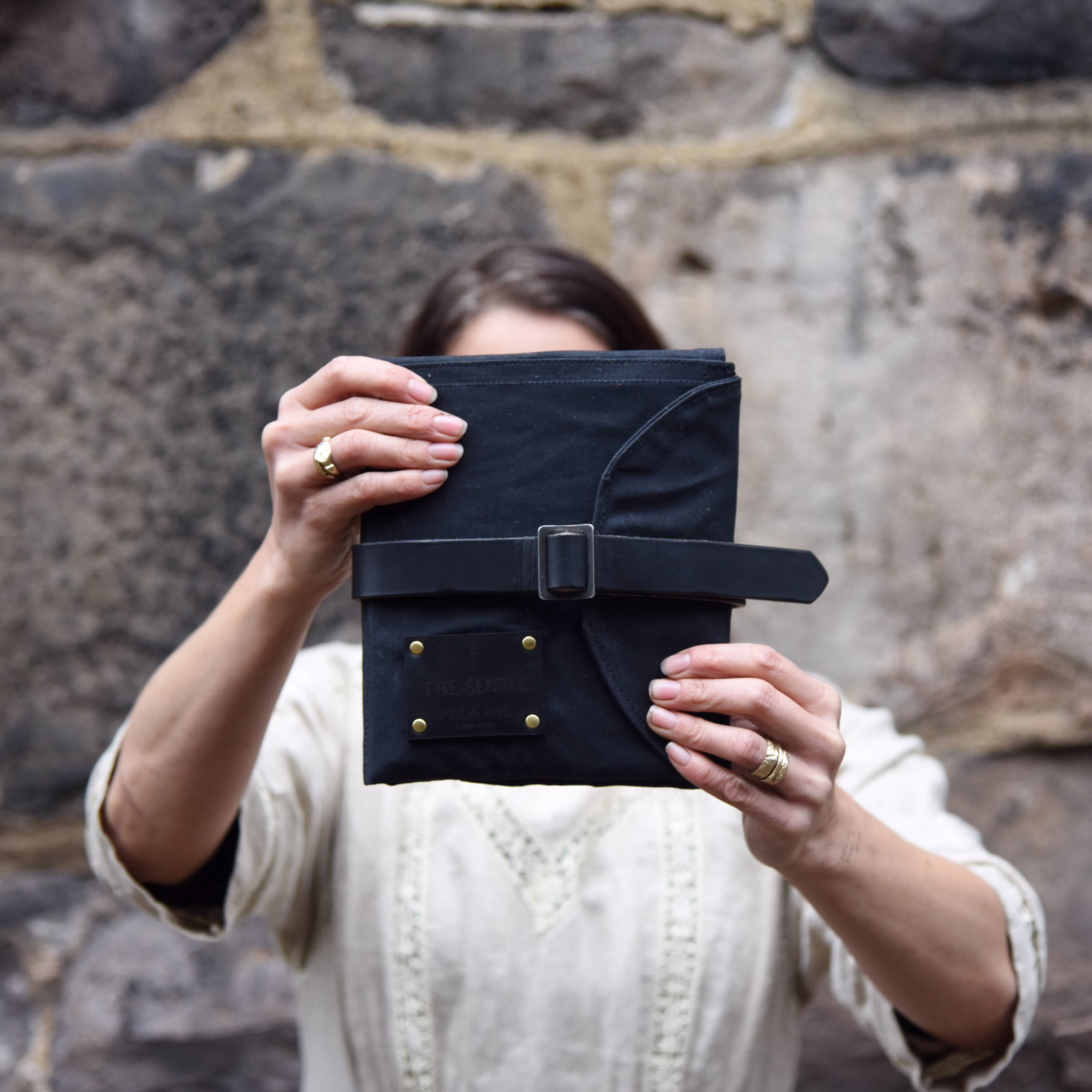 Black Pencil Case, Waxed Canvas & Leather Tool Roll With Zipper Pouch By Peg Awl | All Sendak Artist