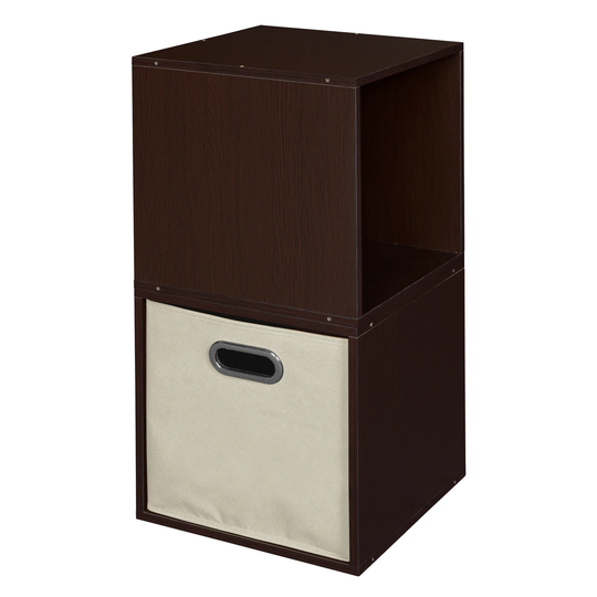 Noble Connect Storage Set - 2 Cubes and 1 Canvas Bin- Truffle/Natural