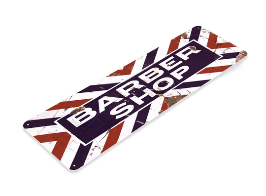 Barber Shop 11x4 Inch Tin Sign Chair Bowl Cut Hot Shave Clippers Saturday Free With A Win Buzz Flat Top Ad Poster Pole Open Now