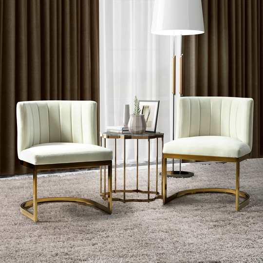 Felix Upholstered Accent Side Chair with Tufted Back Set of 2