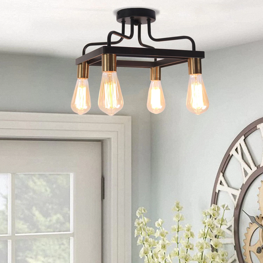 Modern 12-inch Semi-Flush Mount Light - 12*12*7.7H