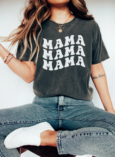 Comfort Colors Mama Tee, Retro Shirt, New Mom Gift, Mommy Gift For Mom, To Be Wavy Pregnancy Announcement