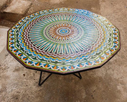 Mosaic Large Table Trible Style For Patio & Indoor Multiple Colors