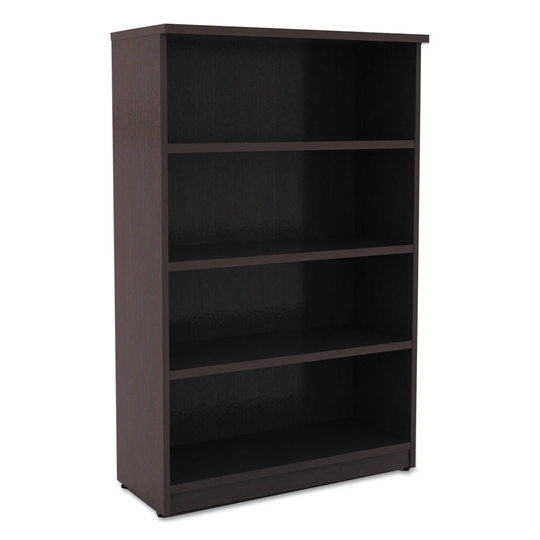 Alera Valencia Series Bookcase, Four-Shelf, 31 3/4 x 14 x 54 7/8, Espresso - 31 3/4" x 14" x 54 7/8"