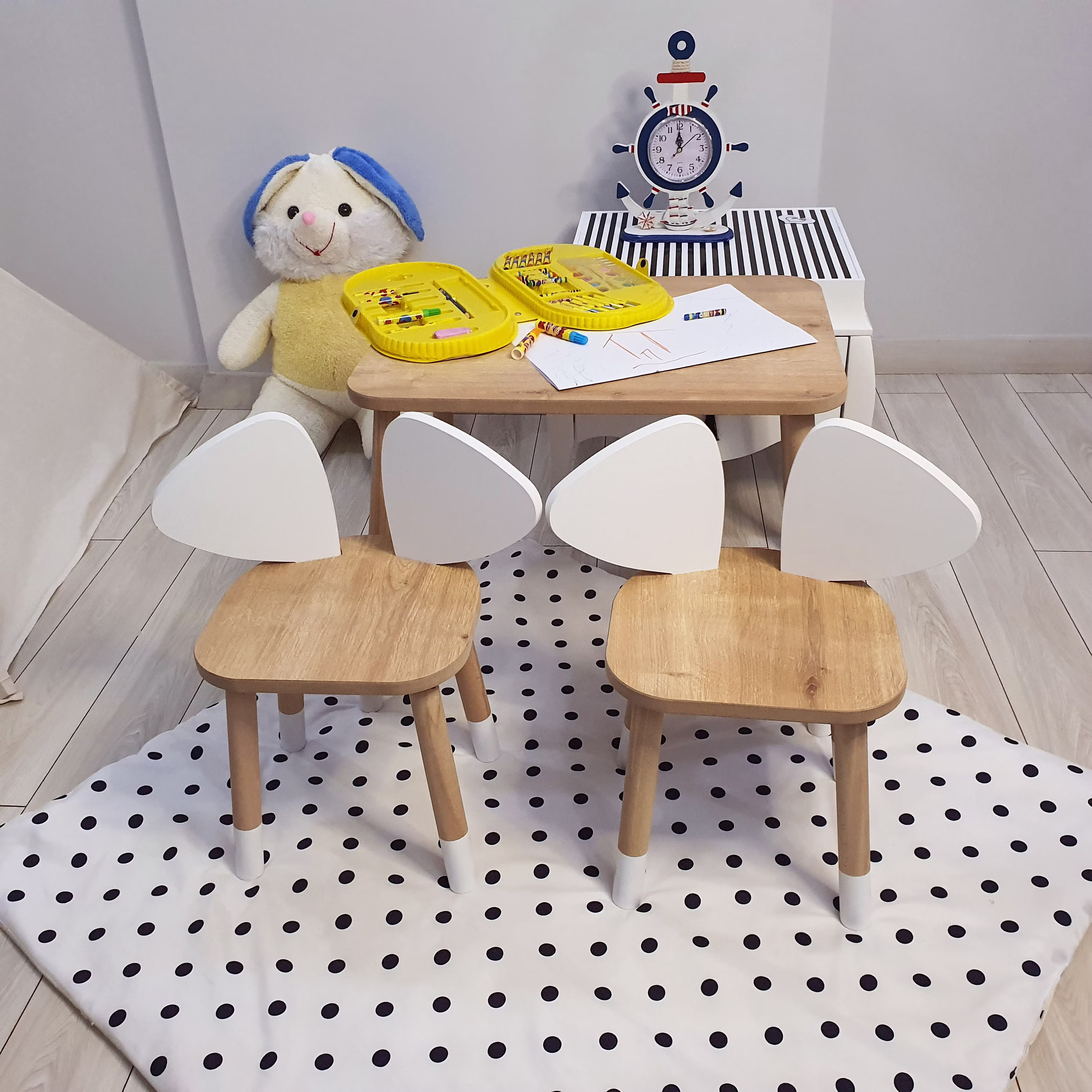 Wooden Kids Table & Chair Set, Table, Montessori Chair, Activity