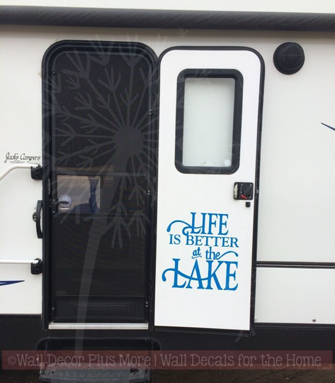 Wall Decals Camper Rv Decor Sticker Life Is Better At The Lake Words Lakehouse Quote Lettering Art