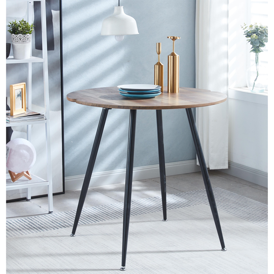 31.5"Dining Table for 4 people With Round Mdf Table Top, Pedestal Dining Table, End Table Leisure Coffee Table