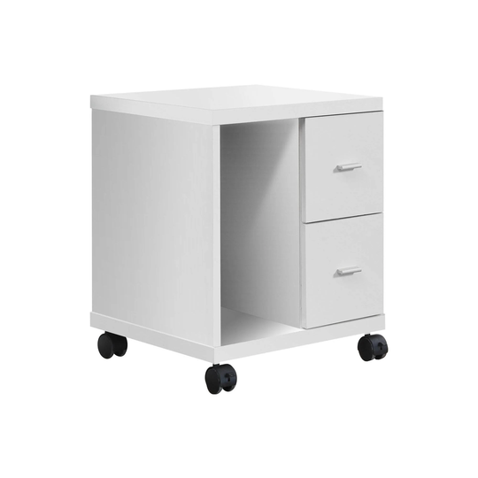 Offex Contemporary Hollow Office Cabinet, Drawers on Castors - White