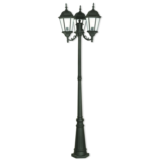 Livex Lighting Hamilton 3-light Textured Black Outdoor Post Light