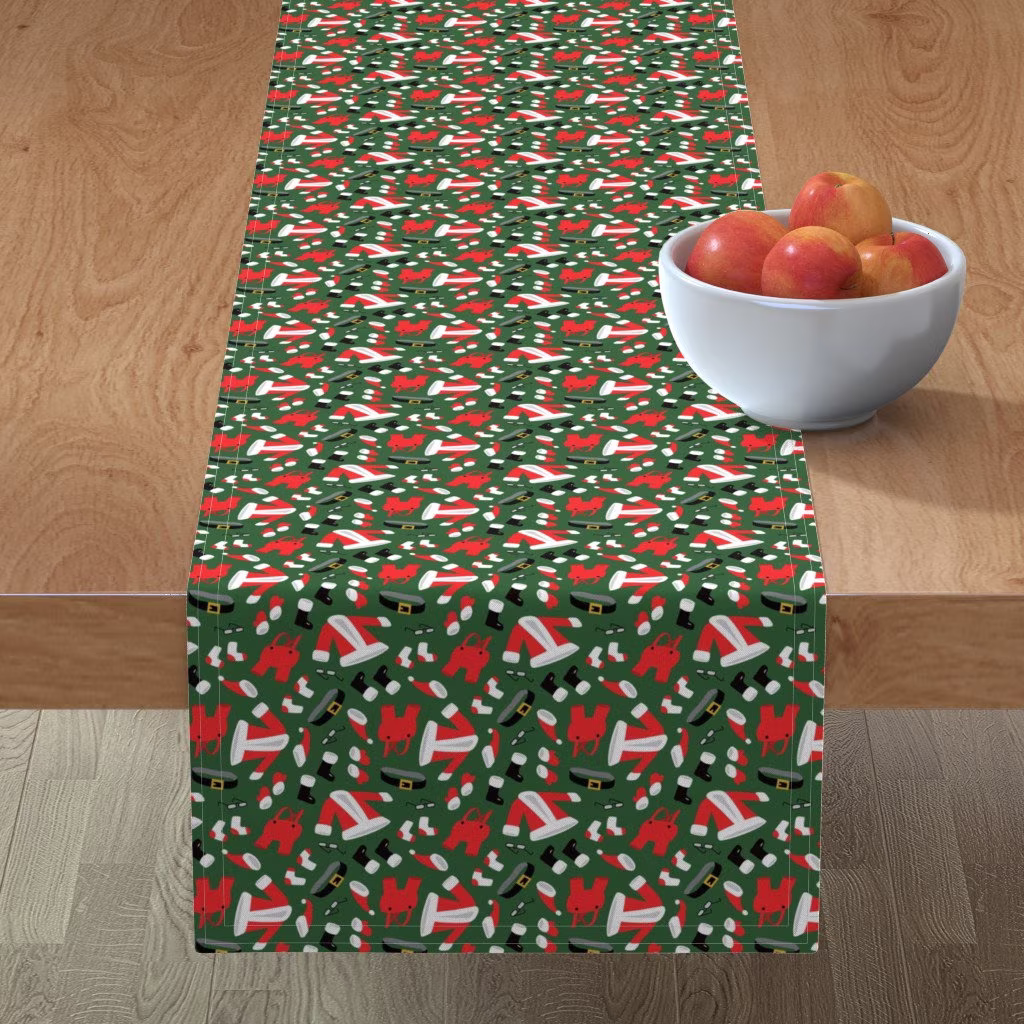 Cute Santa Table Runner - Santa's Suit By Littlearrowdesign Holiday Christmas Claus Cotton Sateen Spoonflower