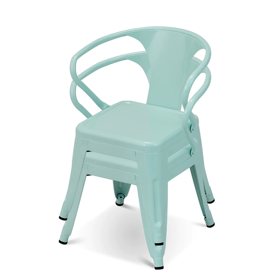 Set of 2 Kids Steel Chair Stackable Activity Chair with Backrest