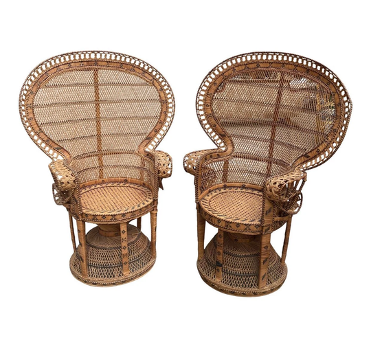 On Hold. 1970S Vintage King Cobra Peacock Chairs - A Pair
