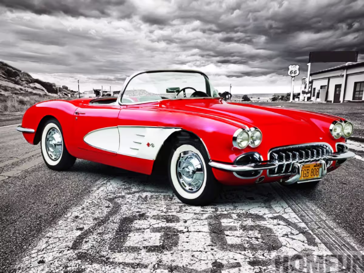 1958 Corvette Convertible Diy 5D Diamond Painting Kit Full Square & Round Drill