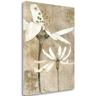 'Pencil Florals II' Graphic Art Print on Canvas
