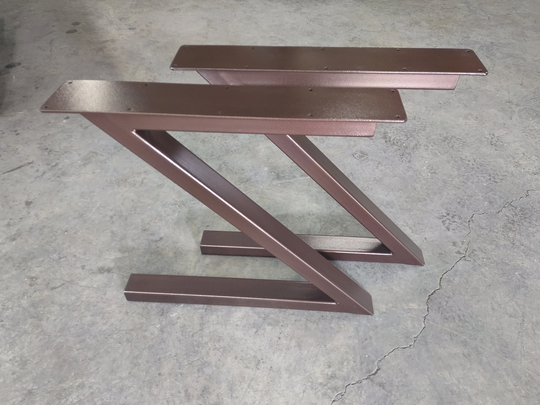 Z Style Table Legs - Powder Coated Metal Coffee Dining