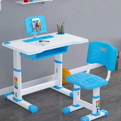 31.5" W Writing desk with Height Adjustable, Drawers and Chair Set