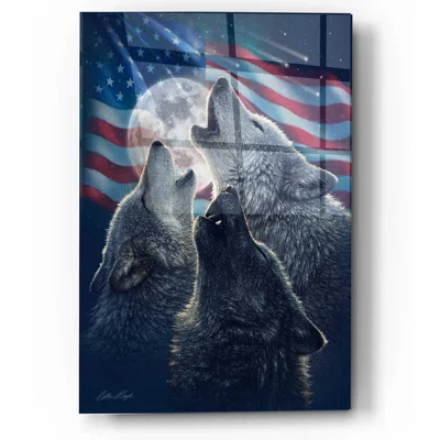 Wolf Trinity Patriotic by Collin Bogle - Unframed Print