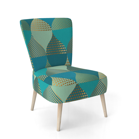 Designart 'Luxury Retro Drops I' Upholstered Mid-Century Accent Chair
