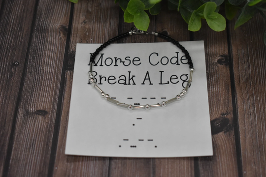 Morse Code Bracelet, Friendship Bracelets, Bead Seed Gift For Her, Break A Leg