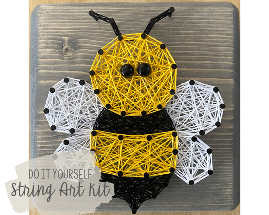 Diy 5x5" Bumble Bee String Art Kit